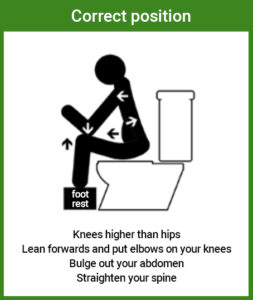 Sitting toileting position